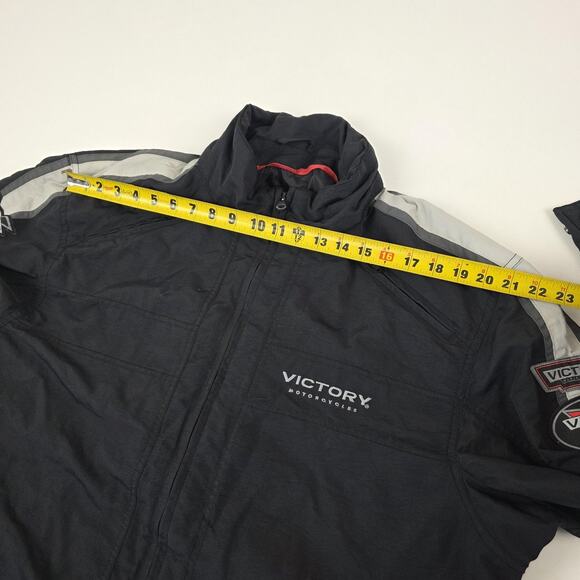 Victory Motorcycles Jacket Mens 3XL Black Gray Full Zip Nylon Embroidered Biker - Picture 5 of 15